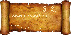Bakonyi Koppány névjegykártya